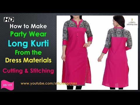 Party Wear Dress || Long Kurti Cutting and Stitching || Designer Long Kurti Cutting & Stitching ||