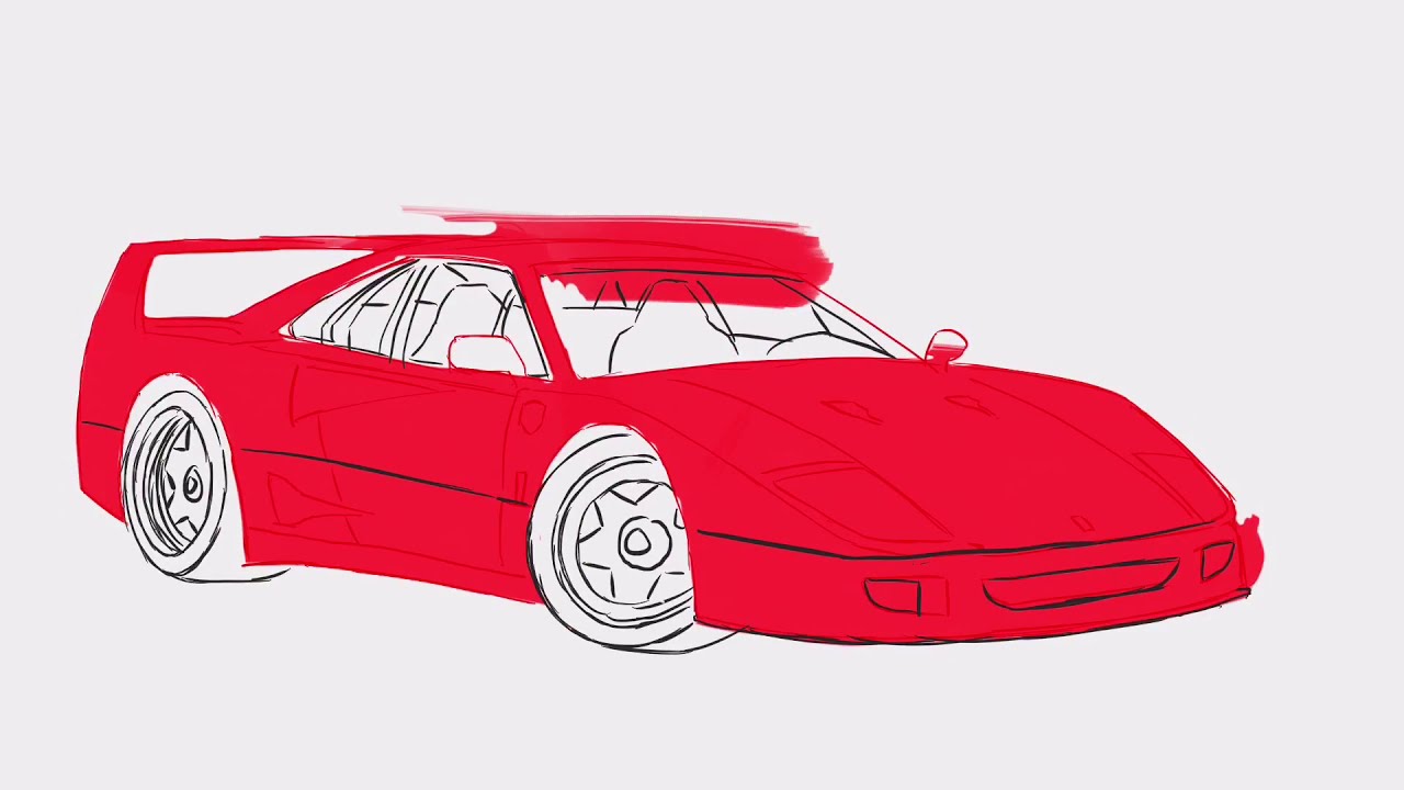 How To Draw A Ferrari F40 Step By Step Drawingpat