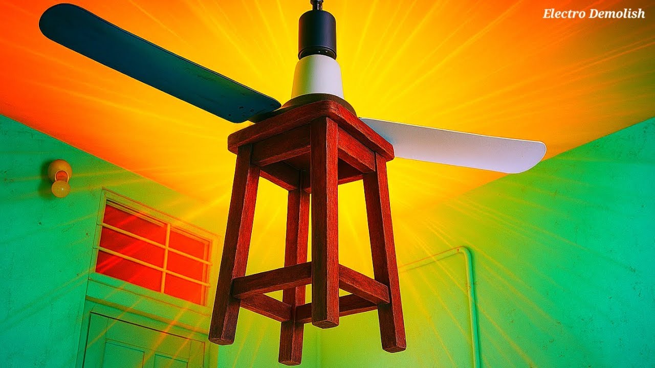 Two- Black & White Blades BLDC Ceiling Fan’s Ultimate FAIL with Heavy Wooden Chair 🤣😂