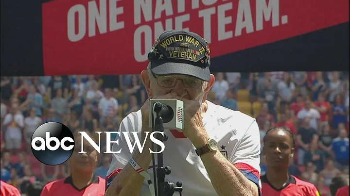 96-year-old WWII vet performs at US soccer match
