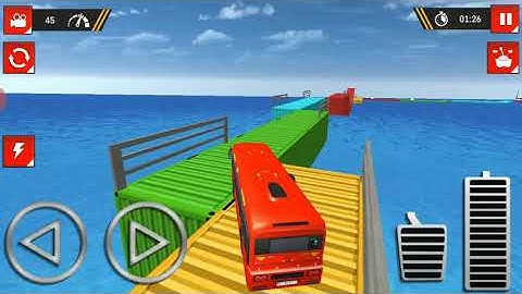 Impossible Bus Stunt Driving । Red Color Bus । Android Gameplay । Bus Games । Best Android Games ।
