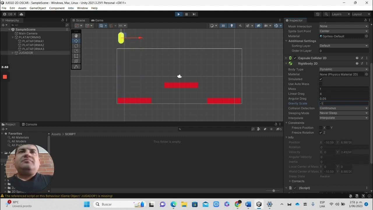 Unity 2021 3 25f1 personal dx11 juego 2d oscar samplescene windows mac