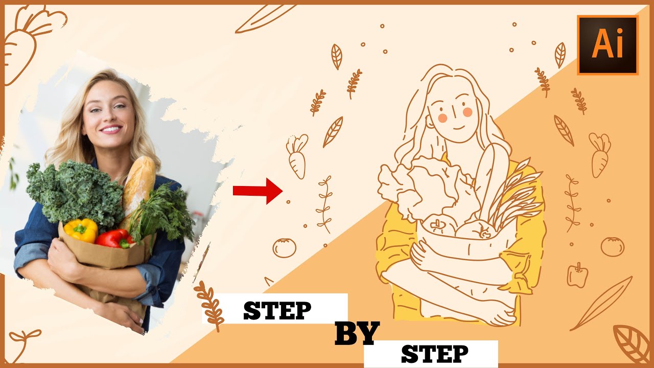 Step By Step Tutorial||How To  Create Flat Illustration Based on Photo in AI ||Adrianne Walujo style