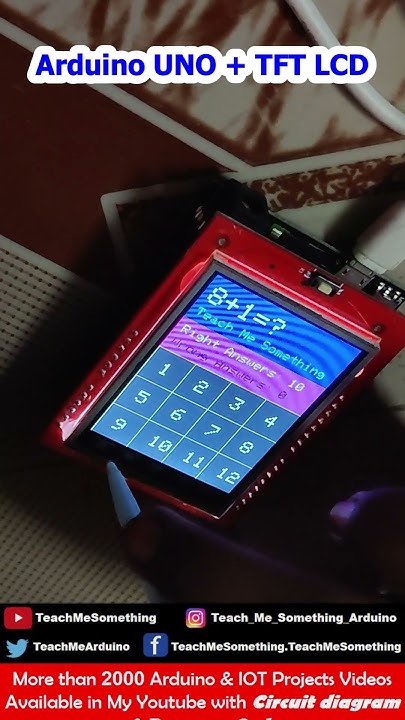 Arduino UNO TFT LCD Addition GAME || 2.4 inch TFT LCD Shield - YouTube