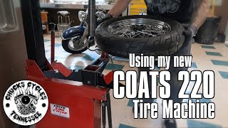 Using my new COATS 220 motorcycle tire machine