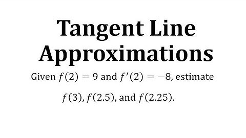 Tangent Line Approximation: Estimate Function Values Given Point and Derivative Function Value
