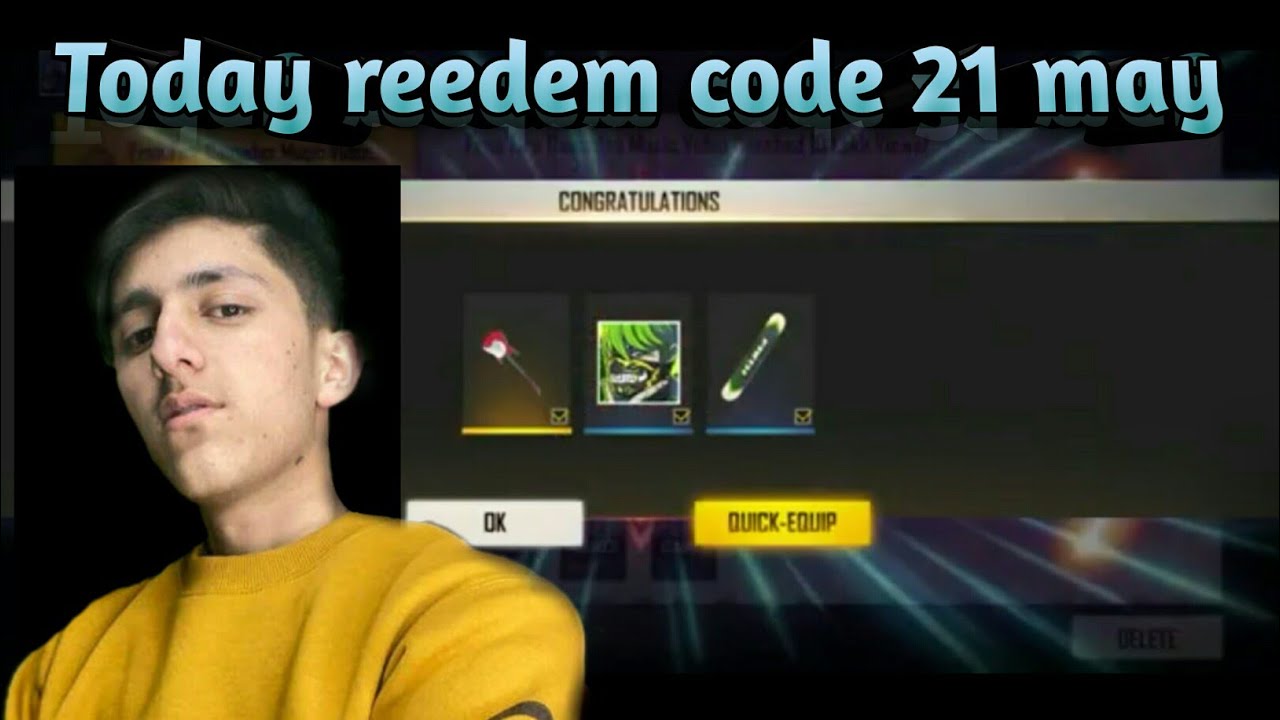 Free fire | Redeem code rewards | Today 21 may |