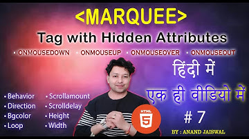 HTML Tutorial #7 : How to use  Marquee tag in html with all attributes | Web Development Tutorials