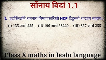 Class X maths ex 1.1 Q1. (in bodo language ).