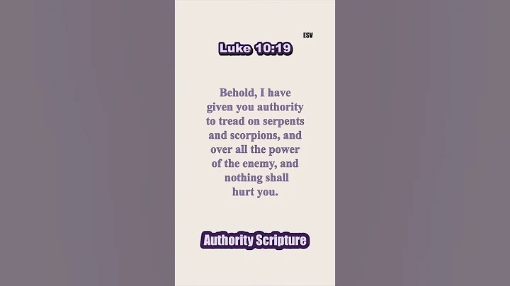 Authority - I have given you authority to tread on serpents and scorpions...