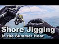 Shore Jigging for Amberjack on a Hot Summer Day