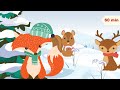 Winter Animals and Relaxing Music for Kids | Fox, Bear, Rabbit, raccoon | Lullaby for Kids & Babies