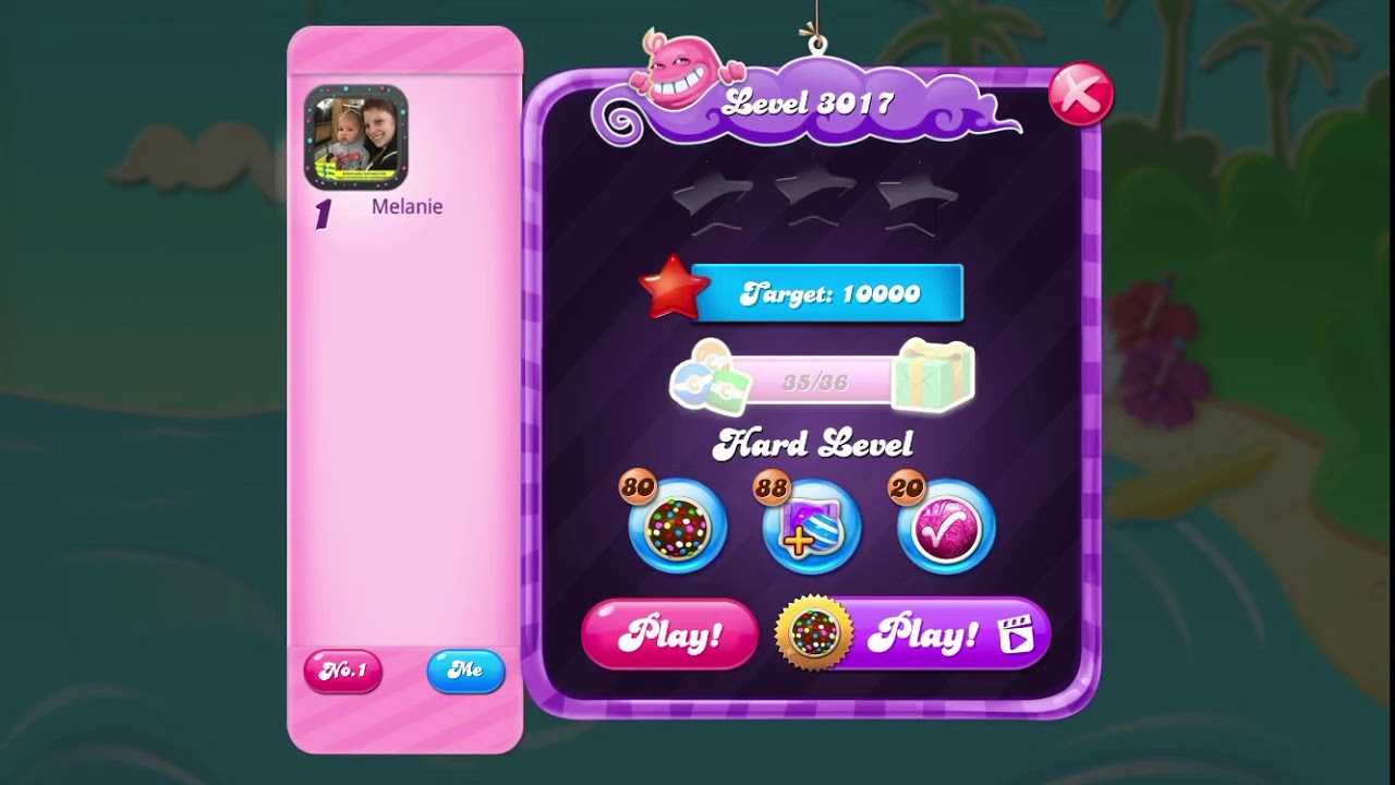 Candy Crush Saga Level 3017 With No Boosters Hard Level 3 Stars Youtube