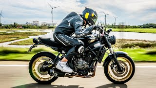 YAMAHA XSR 700 2022 FULL ARROW EXHAUST SOUND / WHEELY / REVS / FLY BY’S