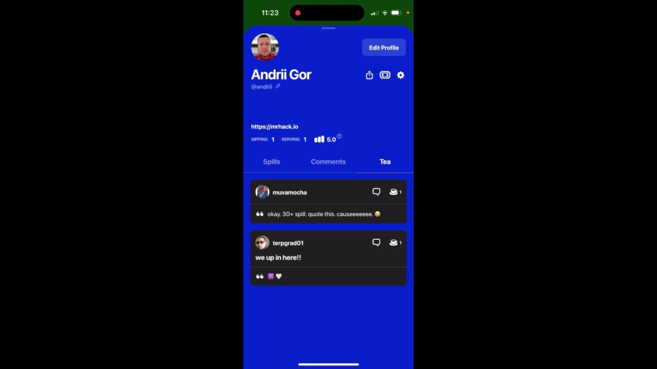 What is Tea in Spill App?