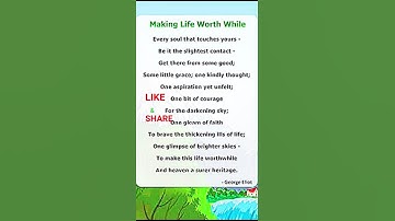 8th Making Life Worthwhile Poem in Song  #100%Vetrinamathe #vetri namathe #Vetrinamathe