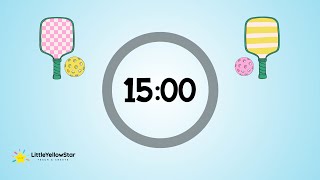 Pickleball Upbeat Fun Cute – 15 Minute Countdown Timer | Energetic Classroom Timer