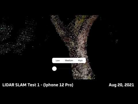 Lidar Slam on Iphone 12 PRO - Test 1 Trees