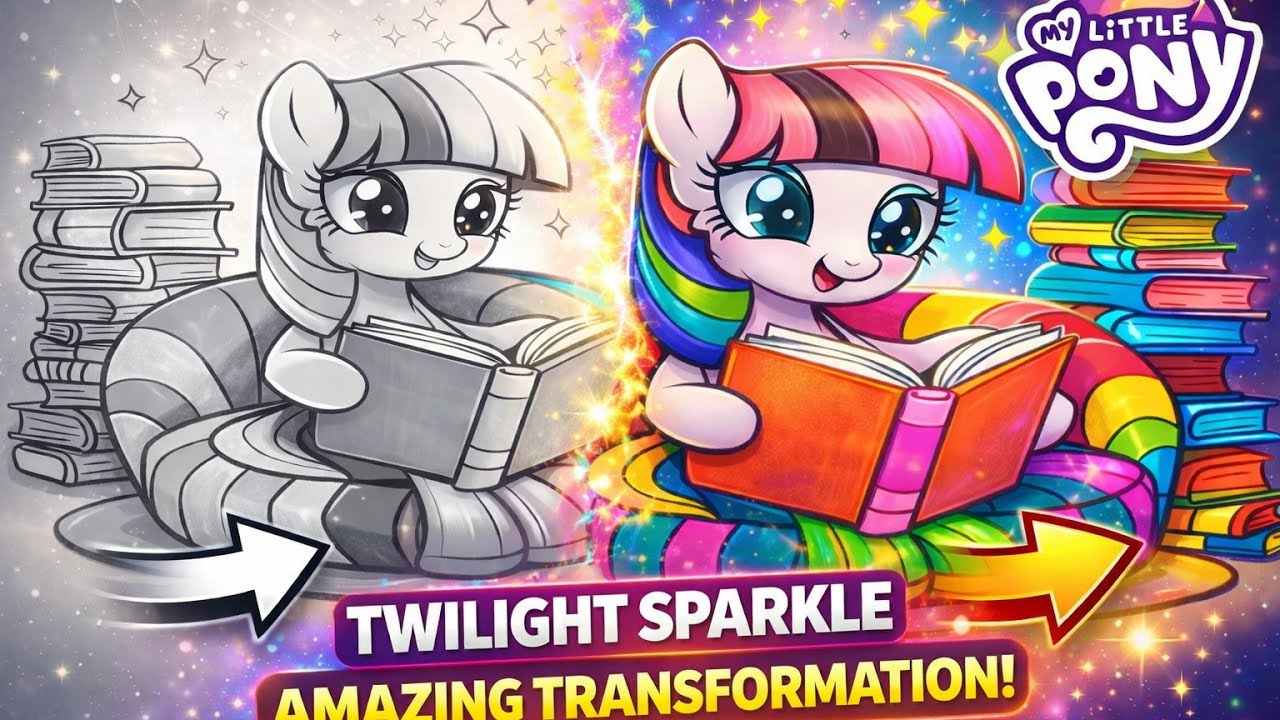 Twilight Sparkle Coloring Transformation🌈|Kids Learning Drawing Fun |  My little pony |