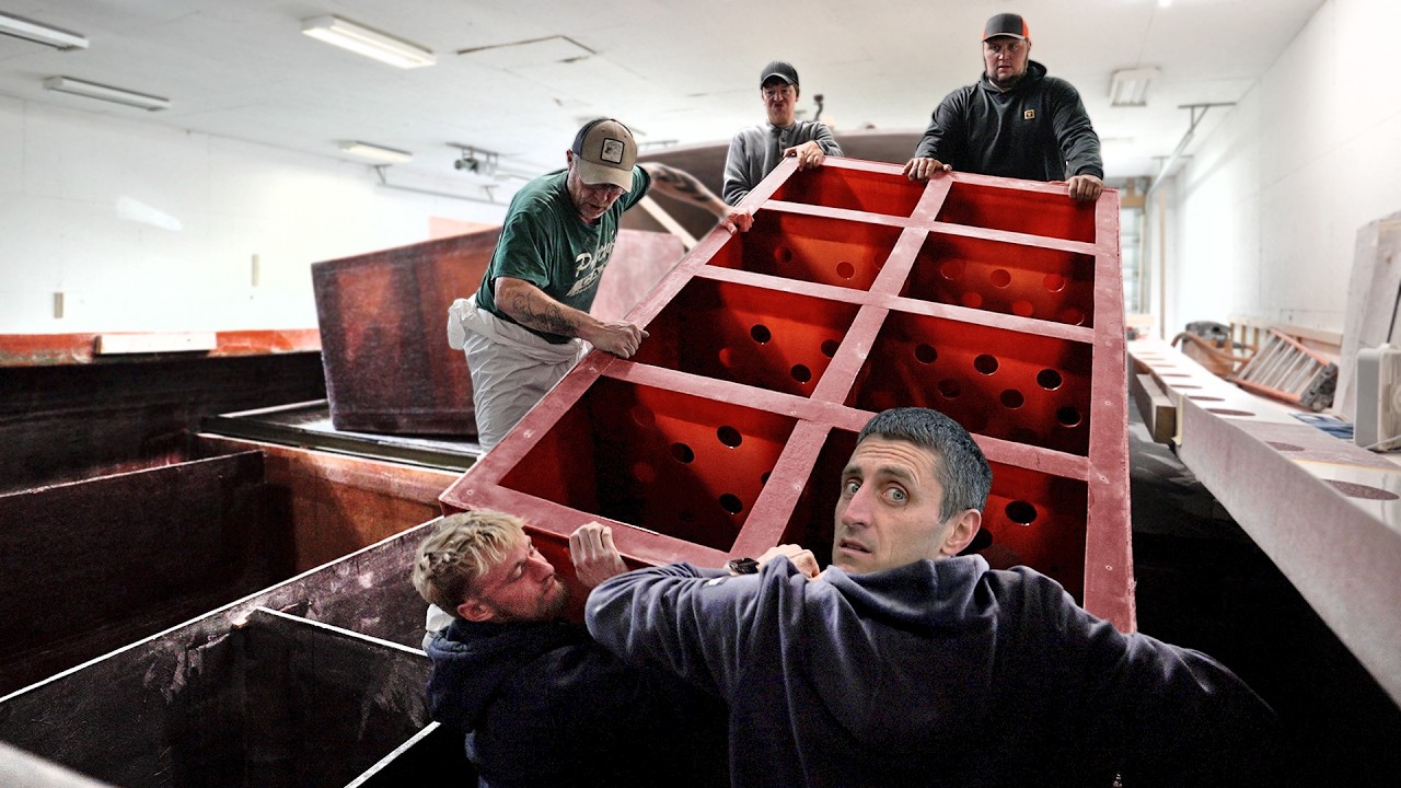 Lifting MASSIVE 500 gallon fuel tanks into my new lobster boat