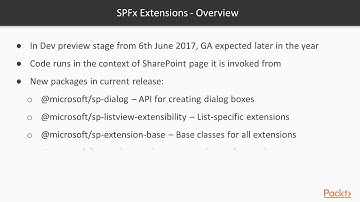 Sharepoint: SPFx Development Model : Overview of Extensions Functionality | packtpub.com