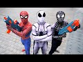 Team spiderman nerf war vs bad guy team  all aciton story pov   season 3