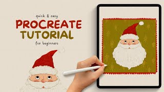 How to Draw in Procreate | Step by Step Drawing Process | Christmas Santa Card | iPad Art screenshot 3