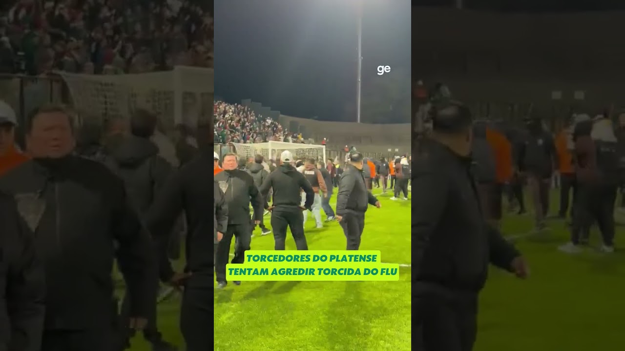 TORCEDORES DO PLATENSE TENTAM AGREDIR TORCIDA DO FLU | #shorts | ge.globo