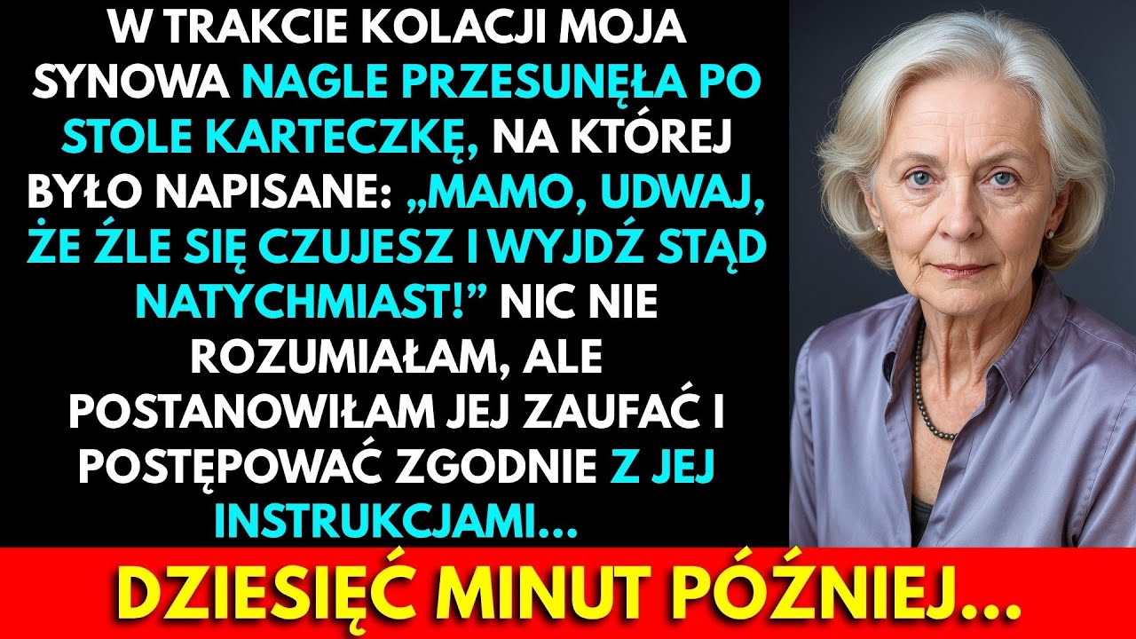 „Udawaj, Że Źle Się Czujesz I Wyjdź Stąd”, Napisała Moja Synowa. Dziesięć Minut Później…