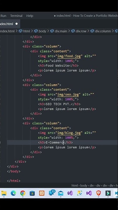 How to create simple portfolio website by using html and css only #html ...