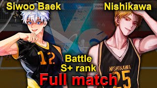 Siwoo Baek Vs Nishikawa. Full Gameplay Match. Battle S Rank. The Spike. Volleyball 3X3