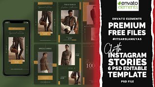 6 Fashion or Clothing Instagram Stories Editable PSD || Download Envato Element Files for Free 2021 screenshot 5