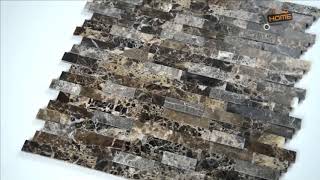 Emperador Split Face Peel and Stick 12″ x 12″ Marble Mesh-Mounted Mosaic Tile Pattern-MSI Collection
