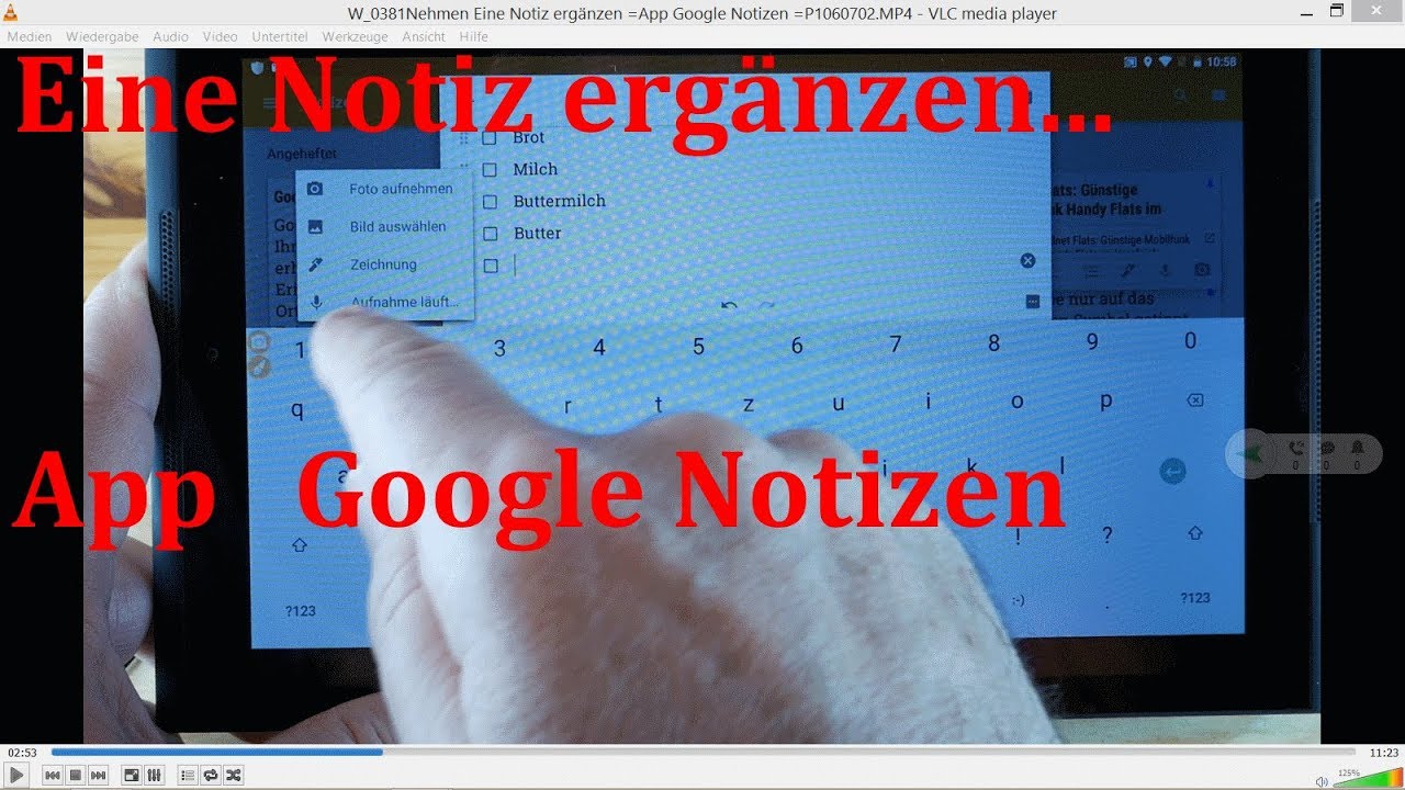 New Update W_0381 =Eine Notiz ergänzen =App Google Notizen