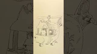 Dog in a plane.                 #inkillustration #calmvideo #art