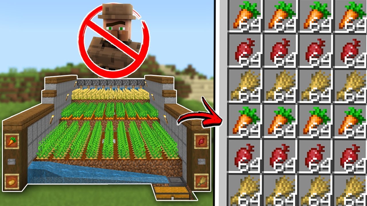 Farm de TRIGO, BATATA E CENOURA AUTOMATICA no Minecraft 1.21/26+! - YouTube