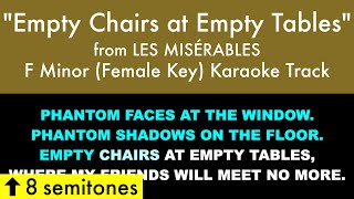 Video thumbnail of ""Empty Chairs at Empty Tables" (Female Key) from Les Misérables (F Minor) - Karaoke Track w/ Lyrics"