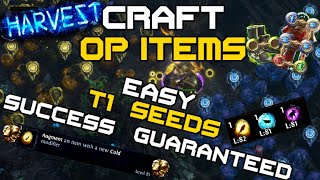 Insanely Easy OP Item Crafting with Tier 1 Seeds Only - Simple Path of Exile Harvest Crafting 101