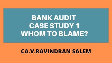 Bank Audit Case Study 1 Whom to Blame.