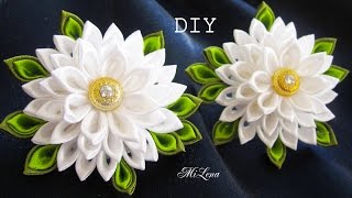 Резинки канзаши, МК / DIY Scrunchy with Kanzashi flowers