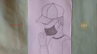 How to draw a boy with hat | simple boy drawing | pencil sketch