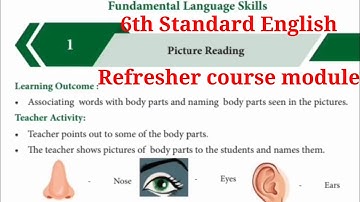 6th standard English refresher course module Fundamental Language skills