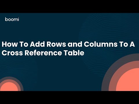 How To Add Rows and Columns To A Cross Reference Table