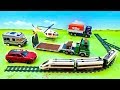 Поезд Полицейские машинки Трактор Самосвал - видео распаковка unboxing police tractor train toys.