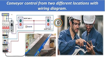 Transportbandbediening vanaf twee locaties | Uitleg over het bedradingsschema voor dubbele start-...