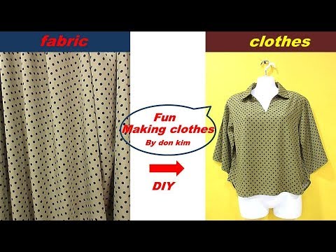 DIY 여성 stand collar(스텐카라)blouse - 동대문시장원단으로옷만들기 making clothes  atuendo