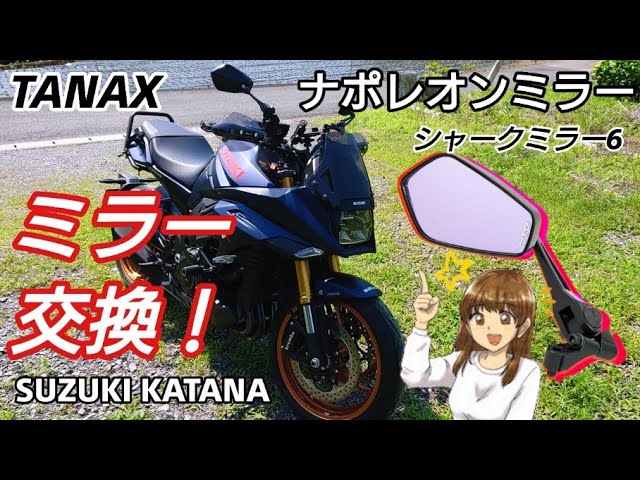 タナックス　NAPOLEON SHARK MIRROR 3 Tanax NA-014 Napoleon Shark Mirror 7 Motorcycle Mirror, Black