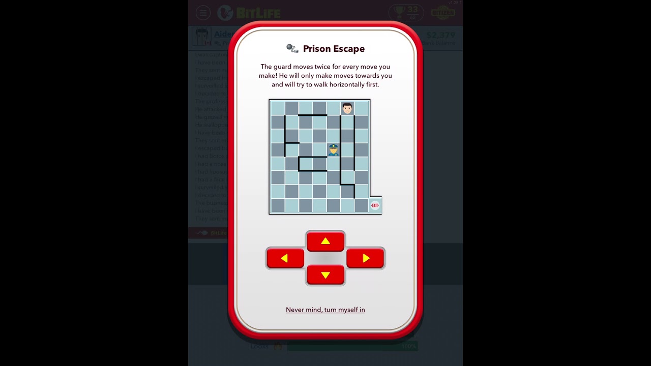 How to escape maximum prison in BitLife 