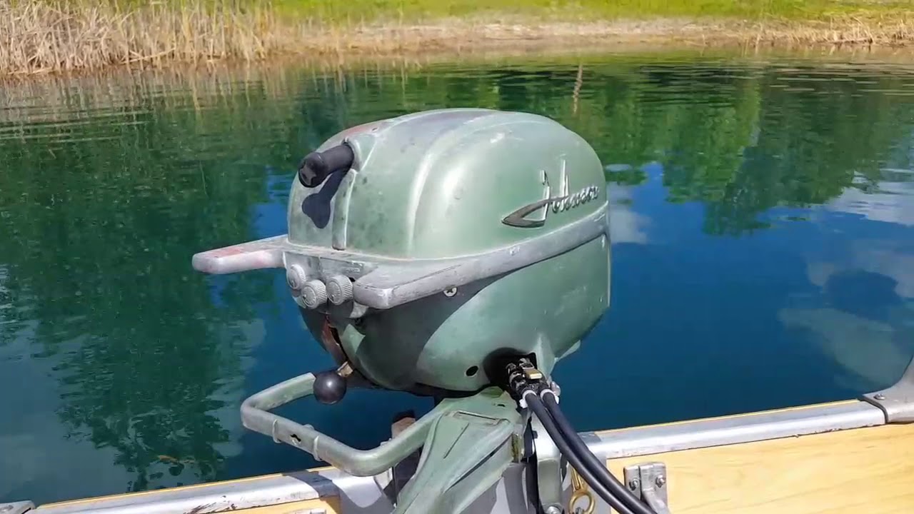 1953 Johnson QD14 10hp Outboard Motor Pond Run YouTube