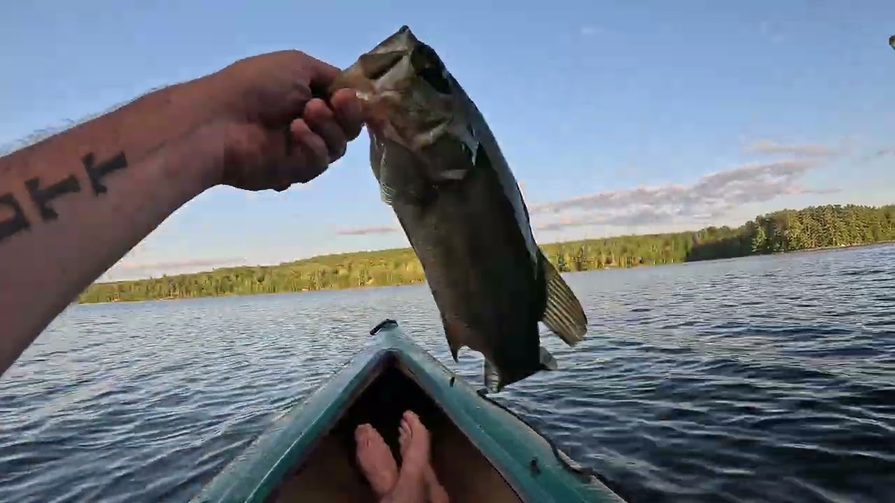 Evening bass fishing in Maine